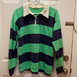 Vintage Navy and Green Rugby Shirt